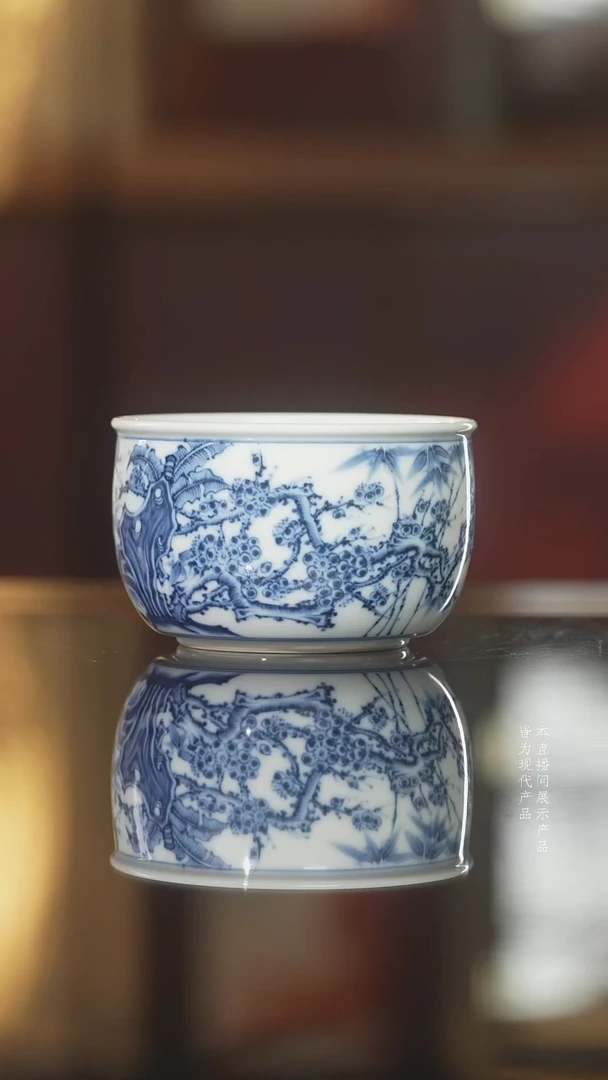 柴窑松竹梅缸杯柴窑松竹梅缸杯