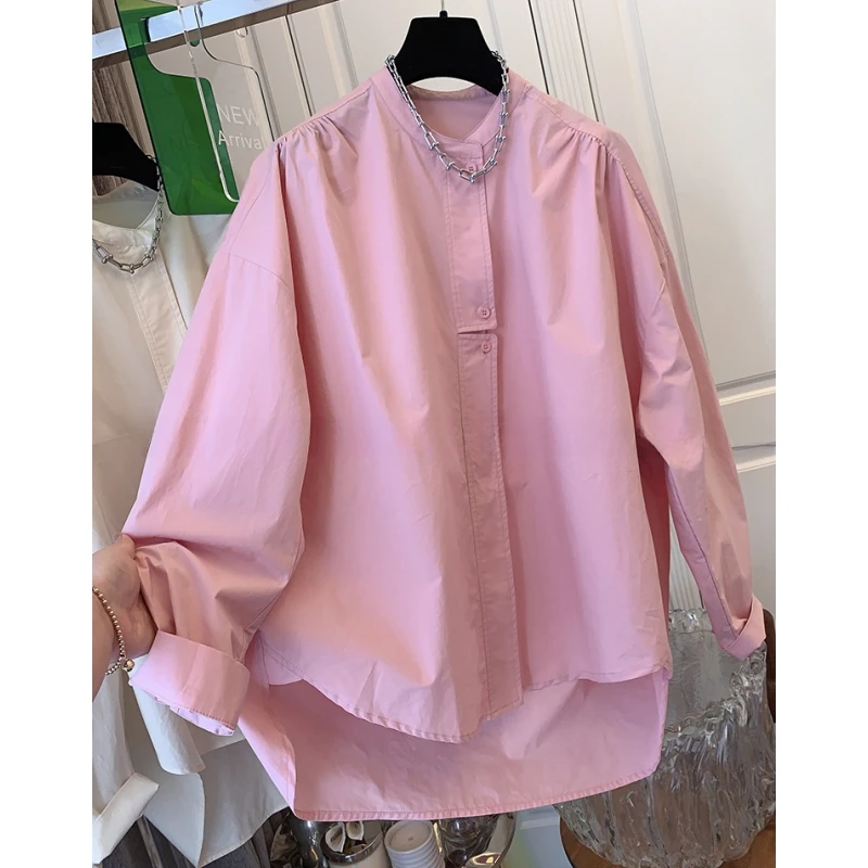 高级感超好看气质棉布衬衫上衣女装廓形宽松休闲2024春季新款爆款