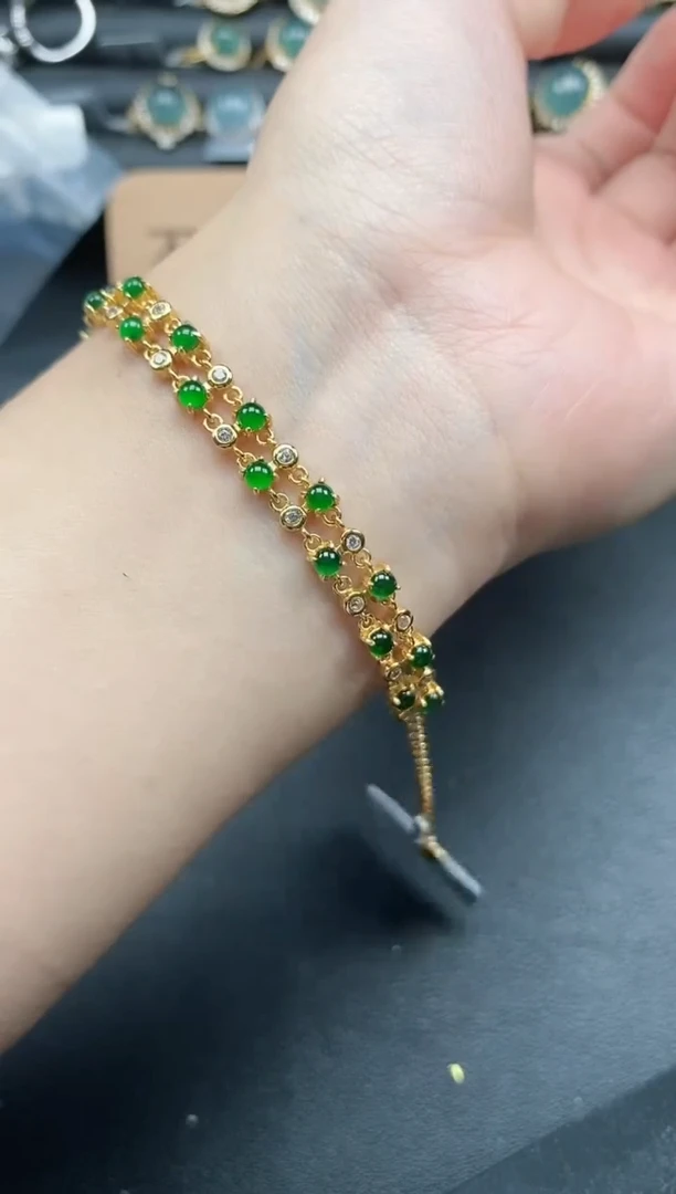 翡翠戒指银S925镶嵌5115-6