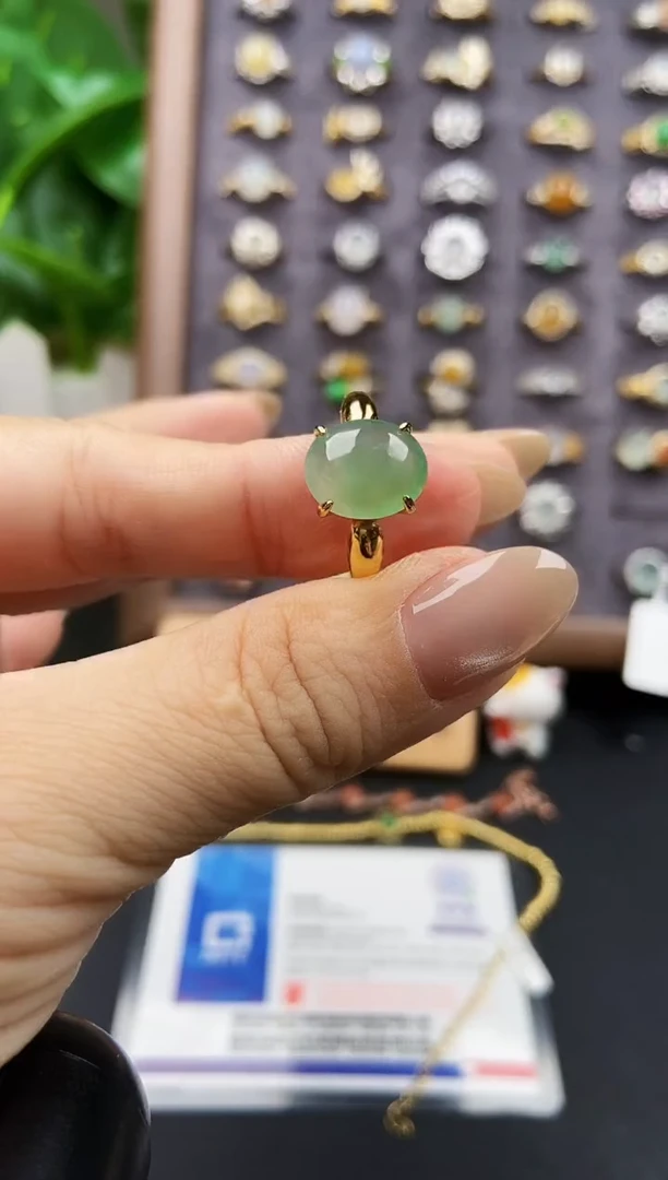 银S925镶嵌戒指翡翠12