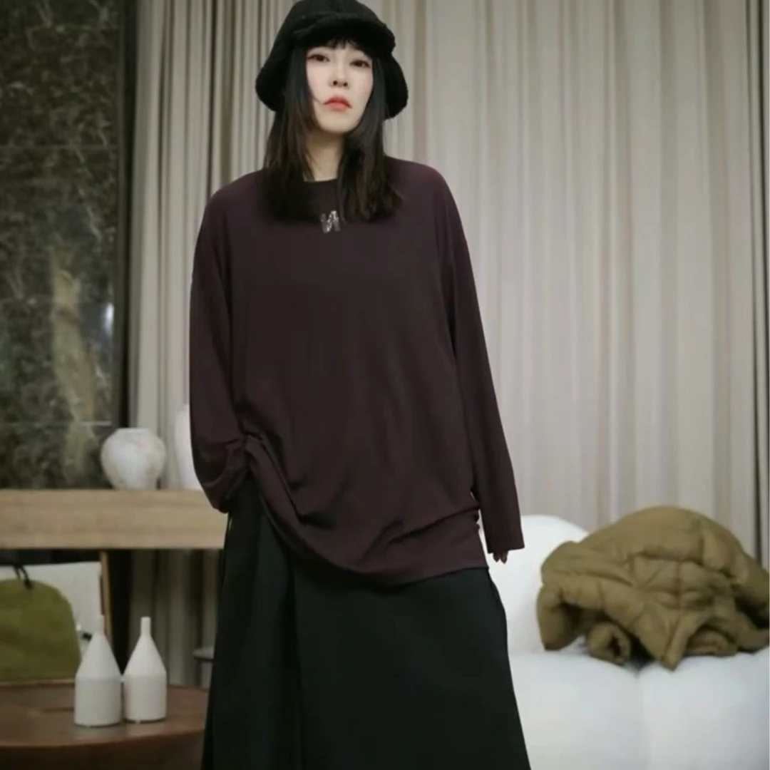 infobyfive2025福利秋冬长袖圆领百搭字母N薄薄打底衫T恤2DJ1001