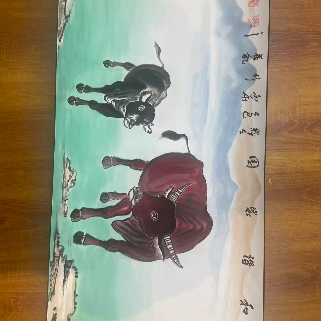 贾文华老师国画手绘作品 和谐家园 五米长卷