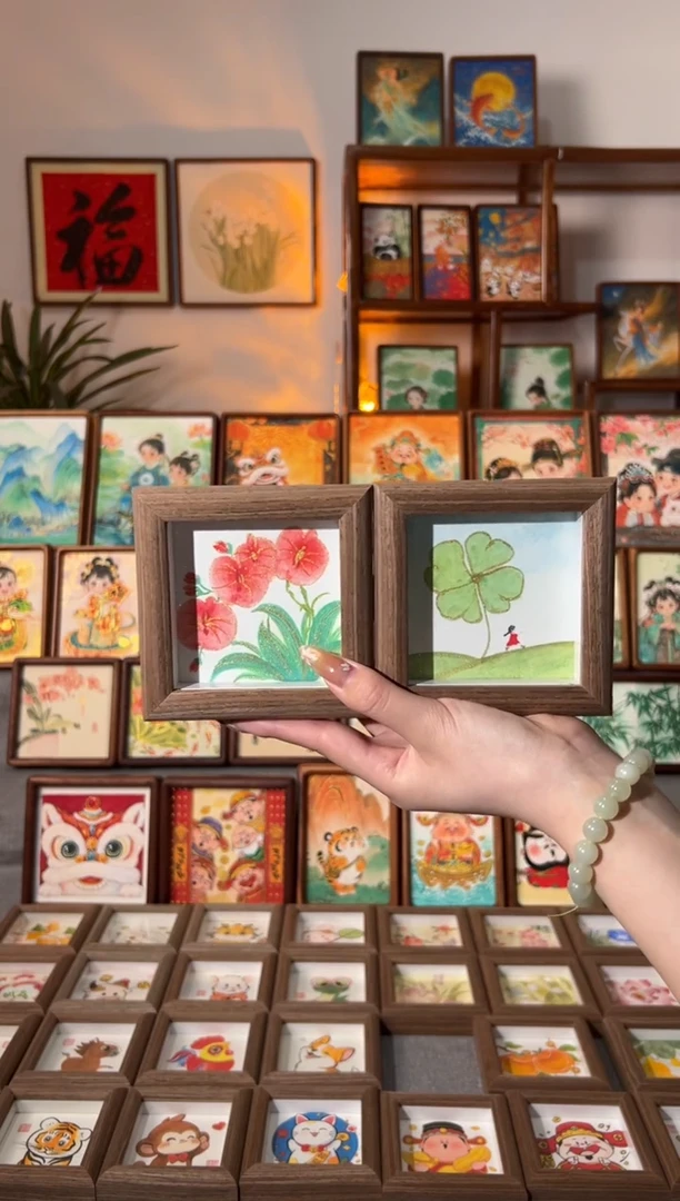 【闪购商品】国画蝴蝶兰 幸运草 一组11