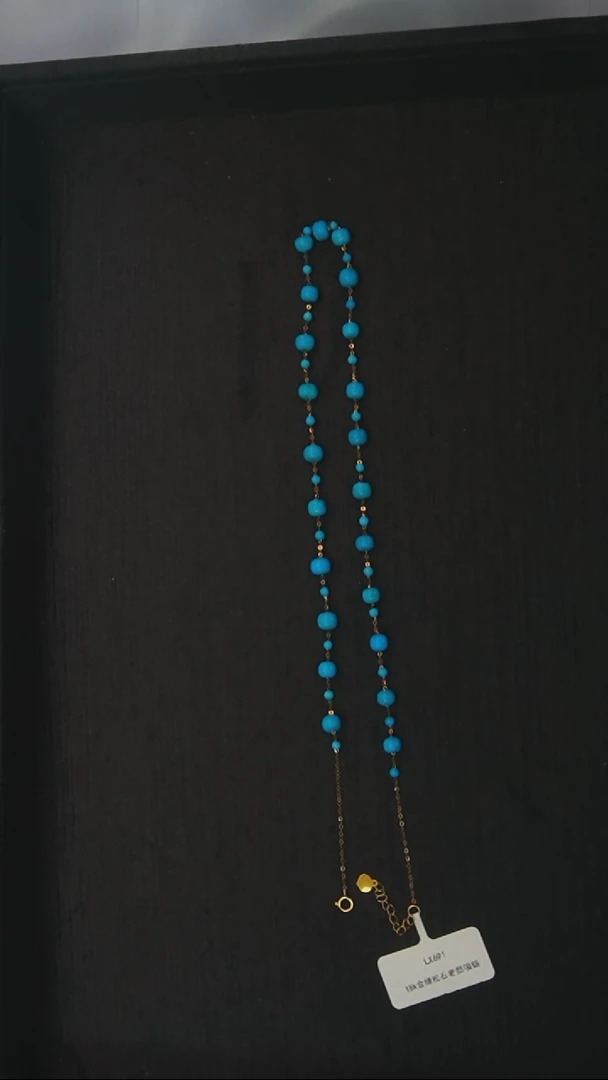 【闪购商品】绿松石项链18K金镶嵌发货一件