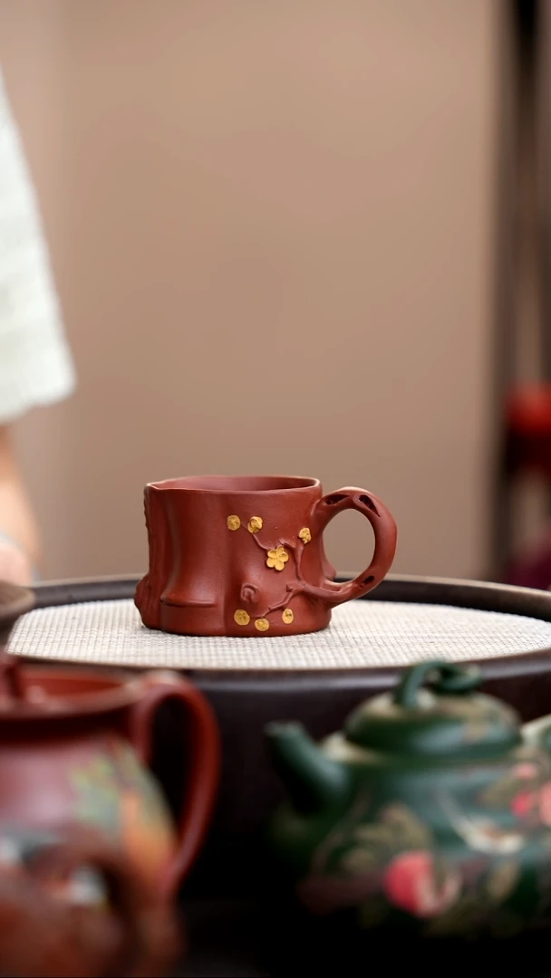 茶壶紫砂底槽清梅桩杯金梅