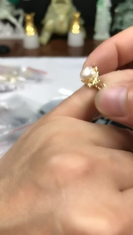 钛钢戒指淡水珍珠戒指