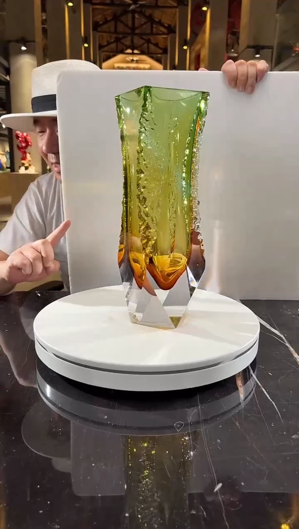 摆件CS0401029-2绿色琥珀金肌理纹艺术花器