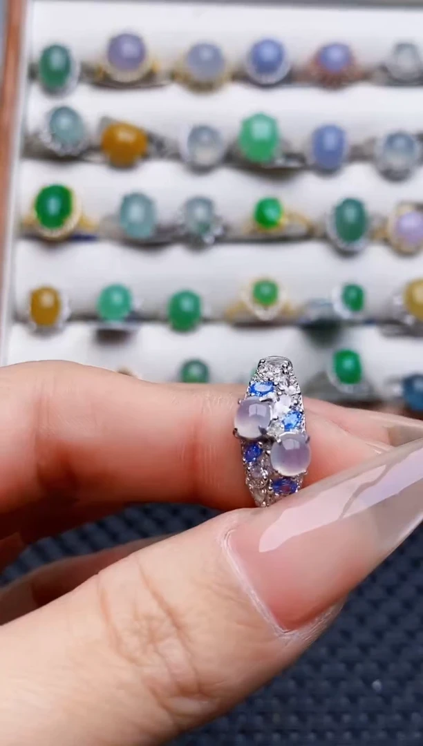 银S925镶嵌戒指翡翠3193