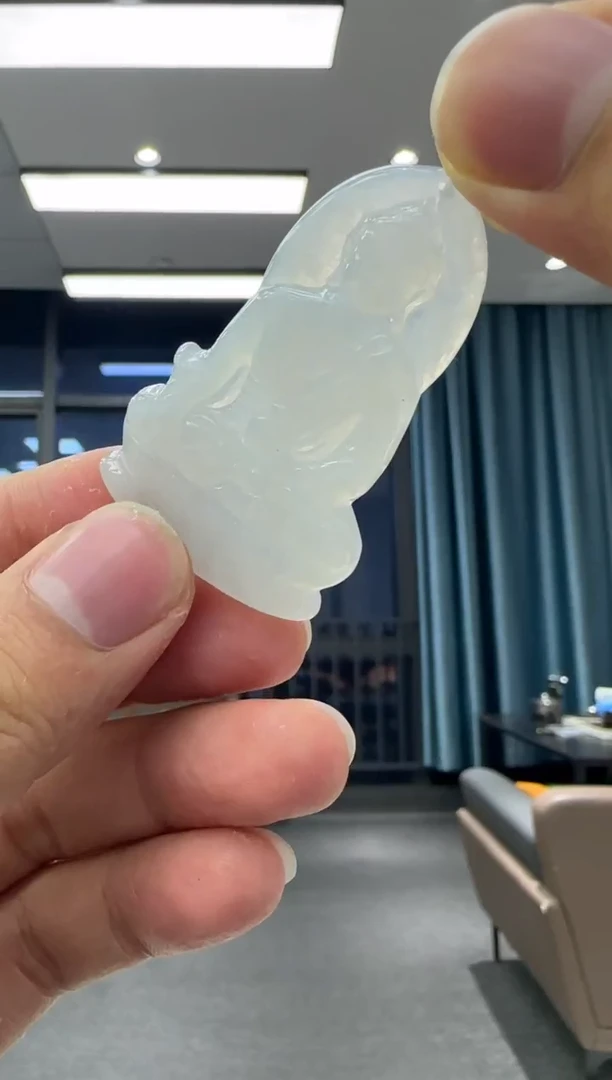 颈饰未镶嵌翡翠天然翡翠A货孤品一件