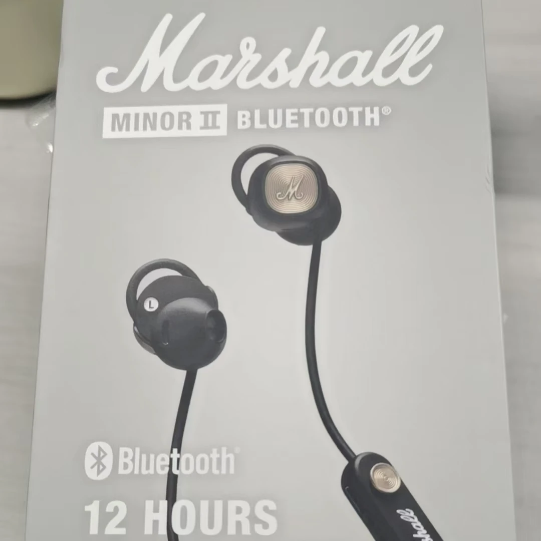 95新 MARSHALL 马歇尔MINOR ii 复古挂脖半入耳蓝牙耳机