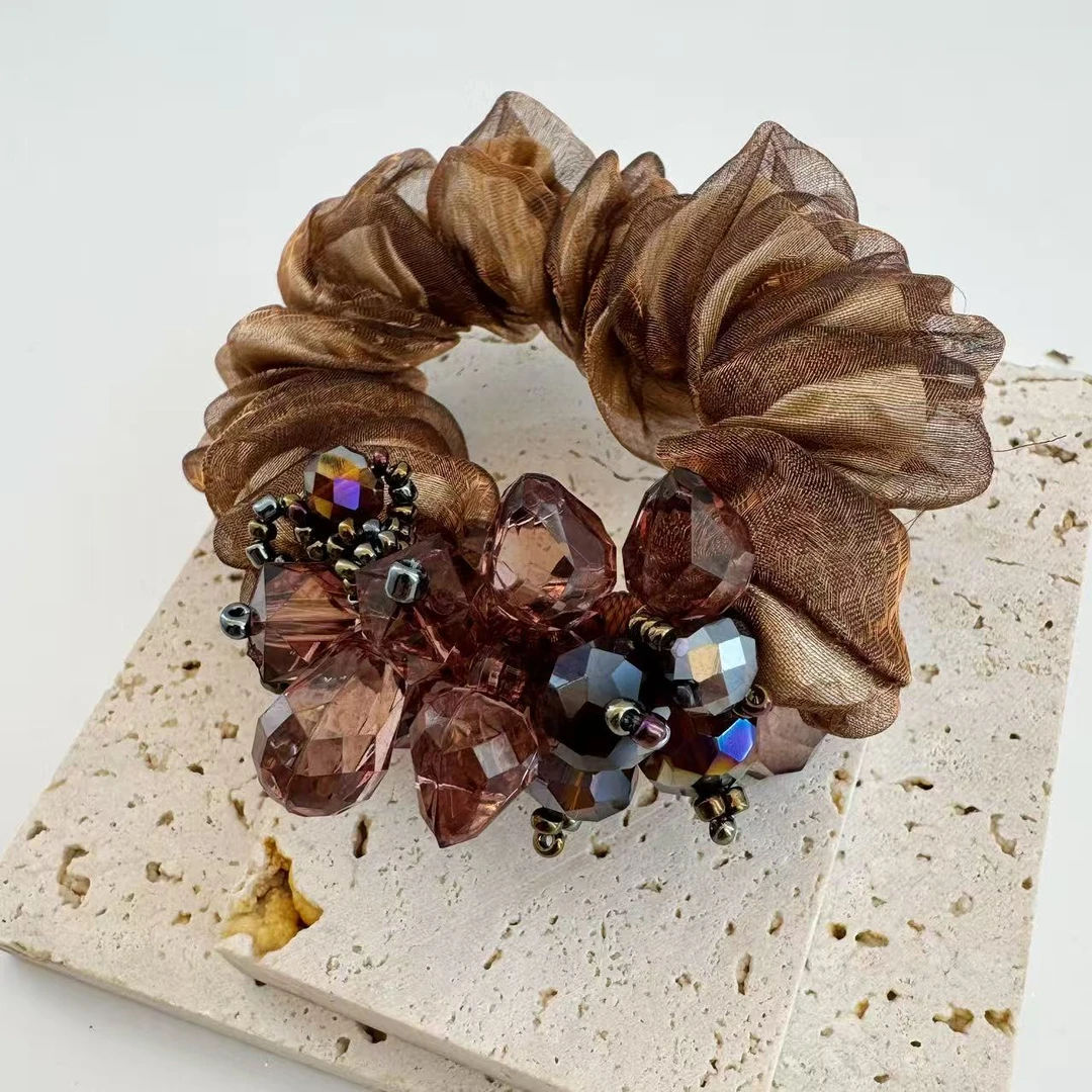 FQ254星辉 咖啡纱 发圈