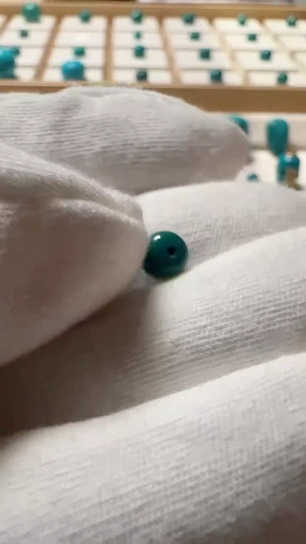 未镶嵌绿松石配珠原矿绿松石精工老型