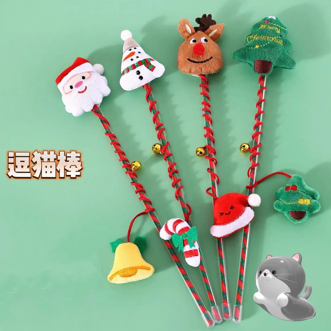 圣诞猫咪毛绒逗猫棒