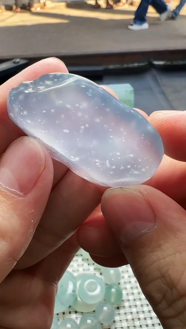 未镶嵌定制翡翠天然缅甸A货翡翠高冰波蓝紫底雪花棉