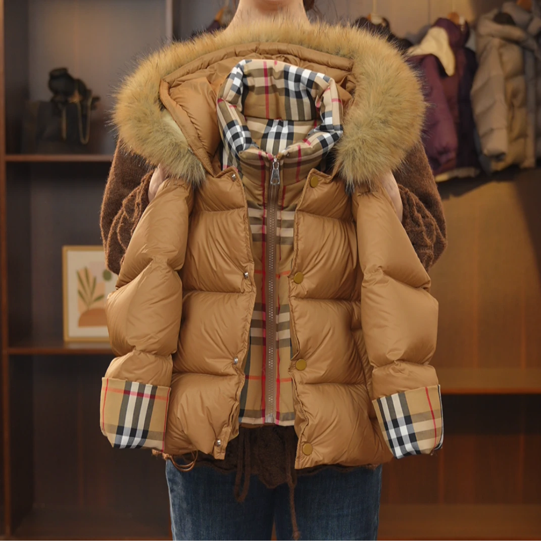 儿童羽绒服双倍充绒2025新款加厚保暖亲子装童装韩版泡芙休闲外套