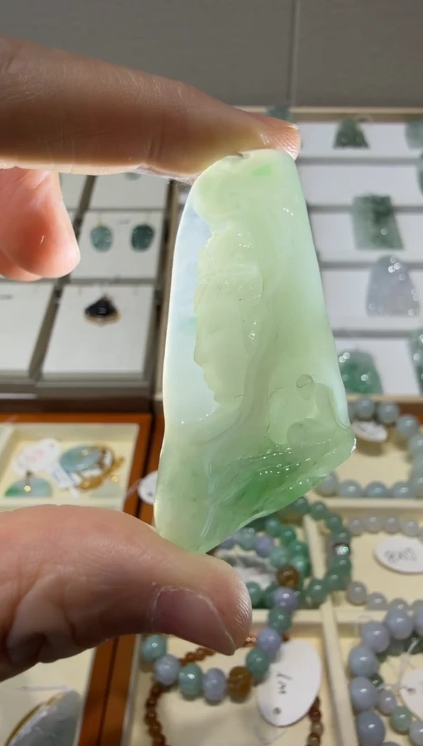 未镶嵌挂件翡翠A货翡翠多样性孤品国雕谢林工