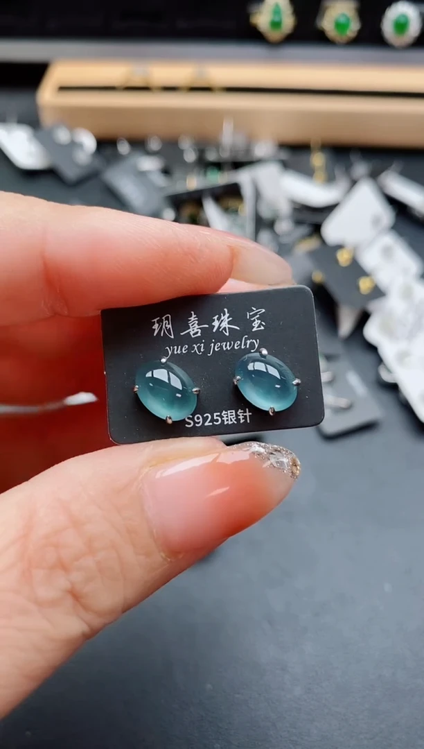 银S925镶嵌戒指翡翠1