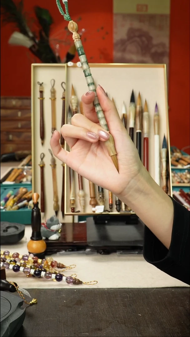 21号孤品高货毛笔链接 清水试笔 蘸墨不退