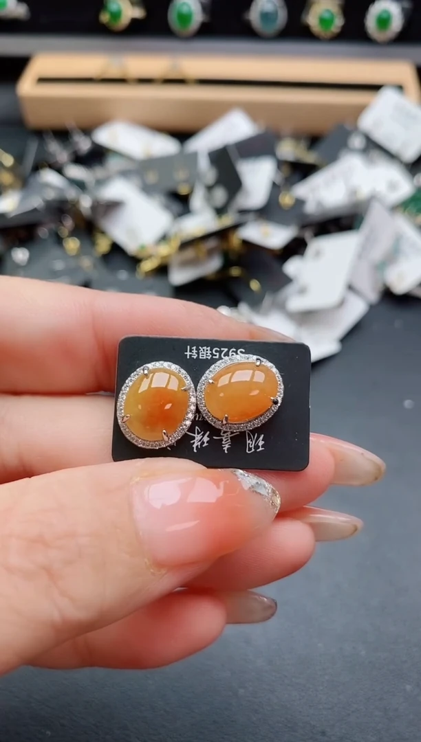 银S925镶嵌戒指翡翠1