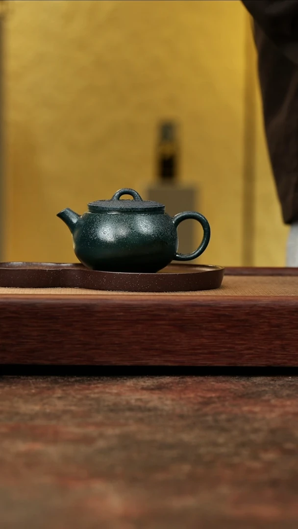 【闪购商品】紫砂茶壶正薪窑柴烧民国绿环珠