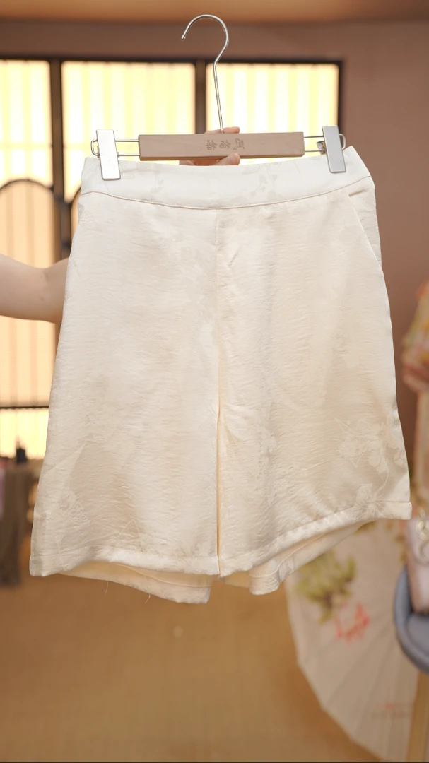 新中式2025夏季气质百搭提花立领短裤YY25070609