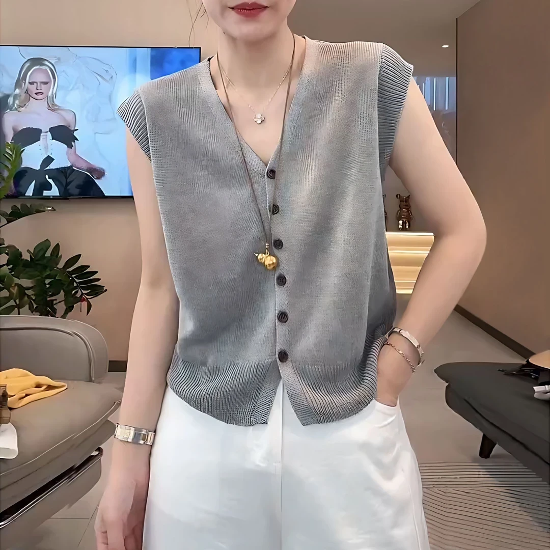 夏季韩版气质无袖针织衫女2025新款爆款休闲时尚洋气百搭开衫上衣