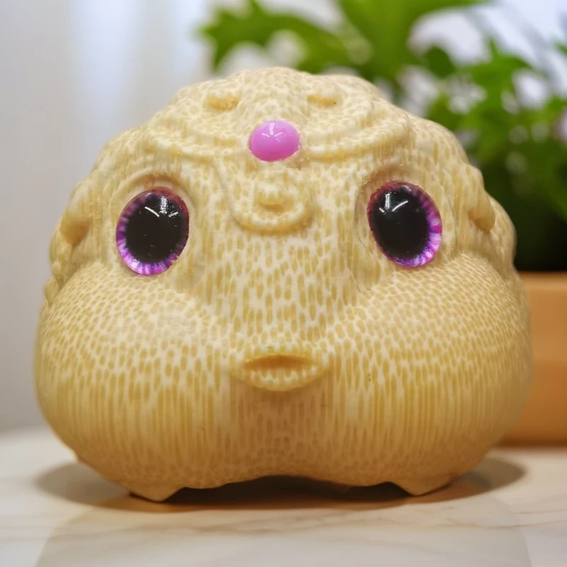 高货精雕精品大波妞金蟾龙血金丝竹雕实心竹雕刻手把件文玩竹雕