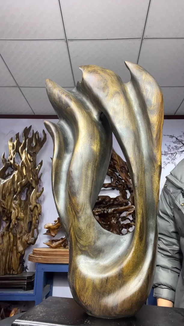 金丝楠木雕款水*刀金丝楠木工艺品摆件