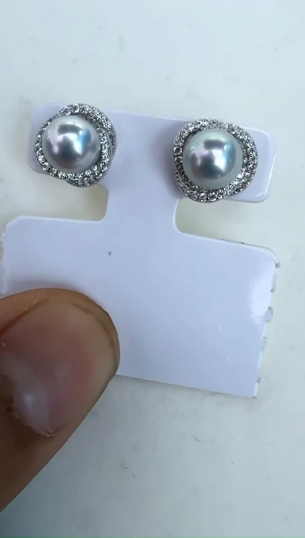 【闪购商品】海水珍珠耳饰银S925镶嵌耳钉