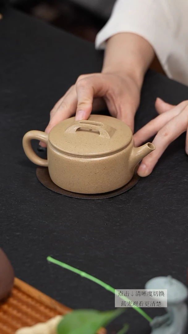 茶壶紫砂本山绿泥汉瓦壶精工半手