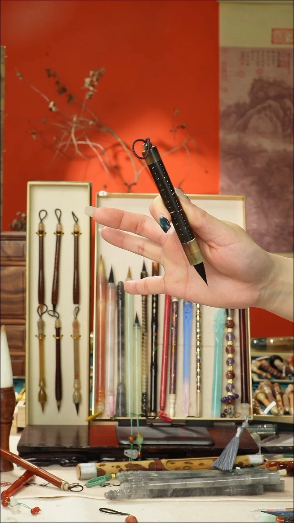 521号闪孤品高货毛笔链接 清水试笔 蘸墨不退