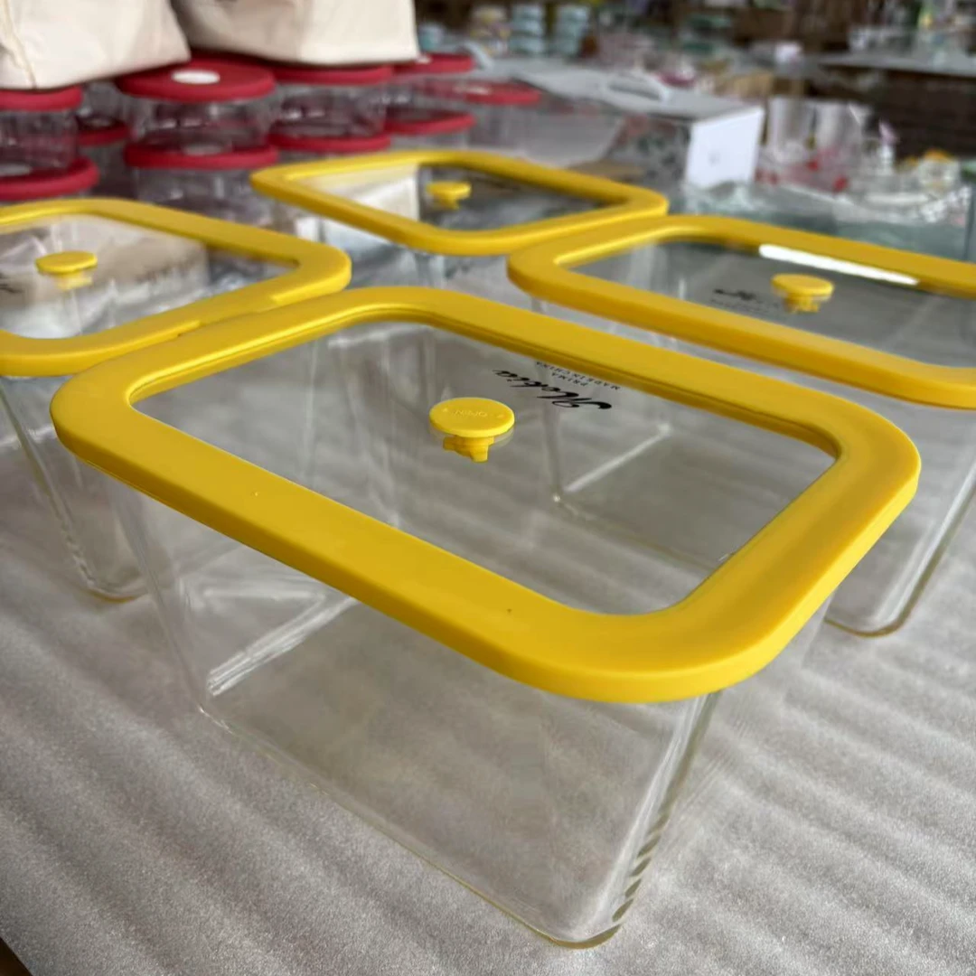 钢化玻璃内吸盖2.6L家用高硼硅玻璃材质密封保鲜盒