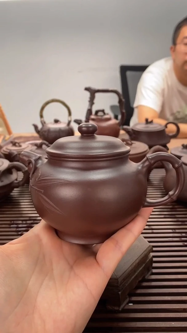 茶壶紫砂竹节掇只230毫升微瑕疵不退换