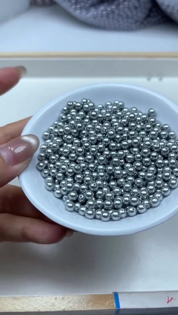 未镶嵌拼合珍珠（马贝珠）散珠B754灰贝珠4mm50个9.9元