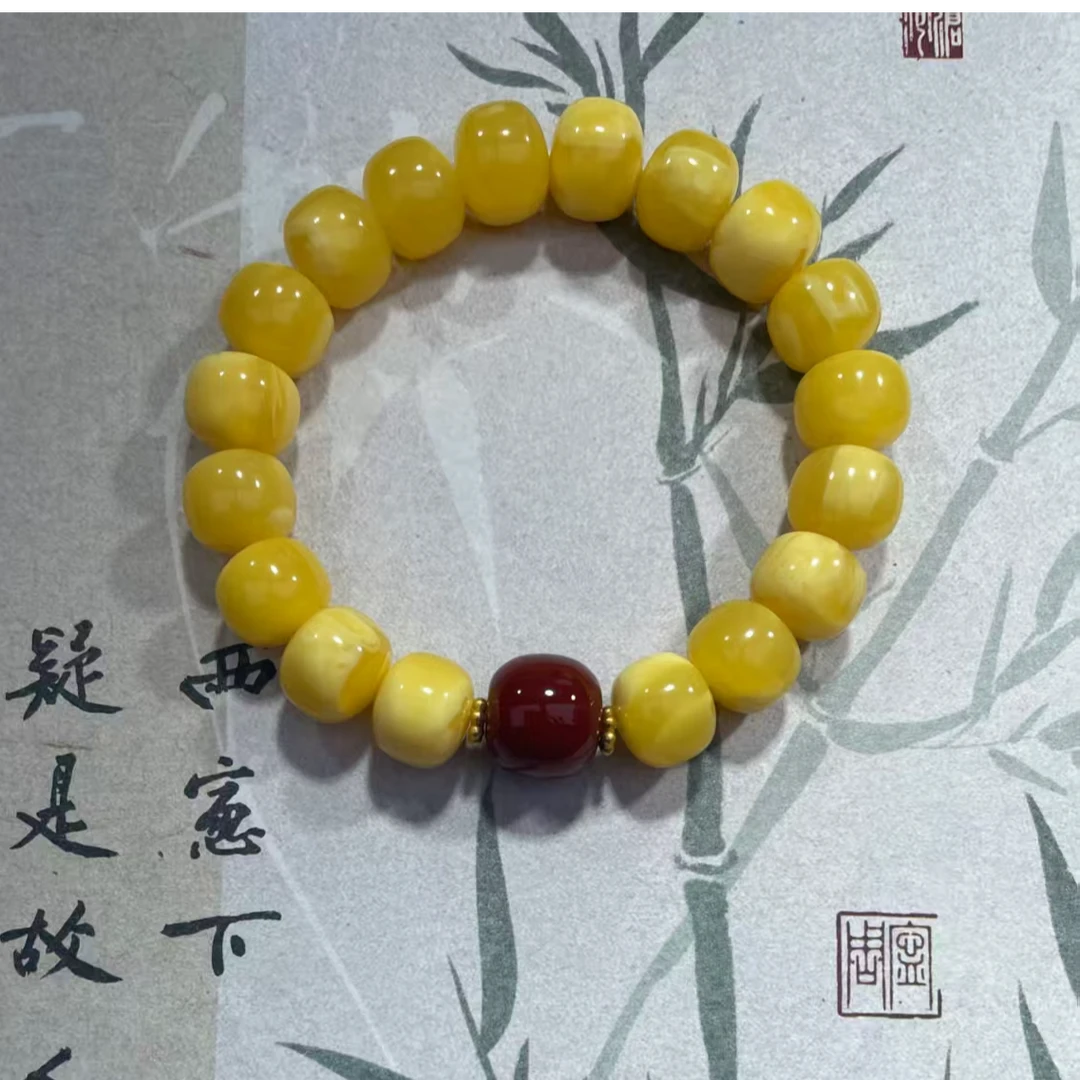 藏族精工打磨精美红带花10*12