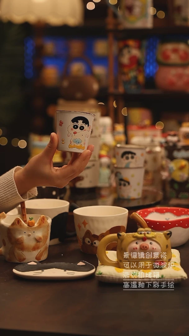 陶瓷景德镇可爱陶瓷釉下彩绘设计师款