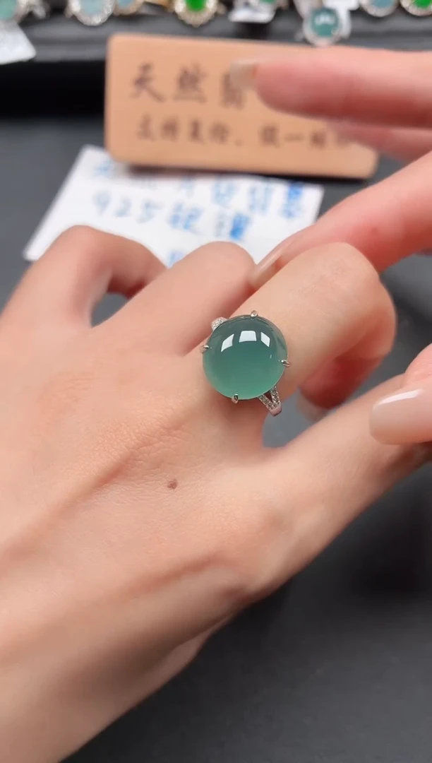 银S925镶嵌戒指翡翠11111