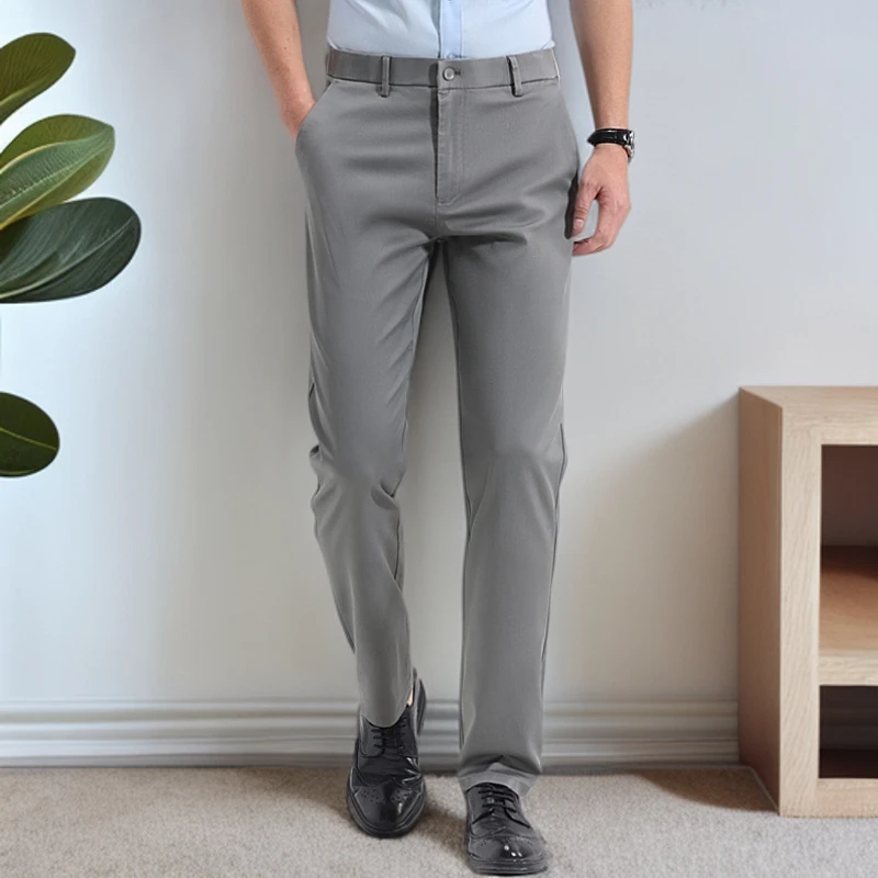天丝莱赛尔夏季薄款休闲裤男士商务休闲百搭高端新款透气合身直筒