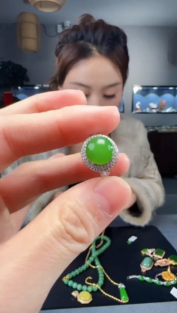 【闪购商品】和田玉戒指银S925镶嵌1