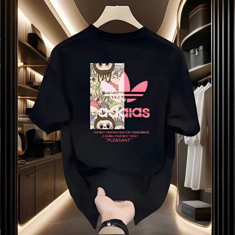 一折专区  奥莱潮牌夏季短袖印花圆领T恤休闲百搭宽松情侣半袖