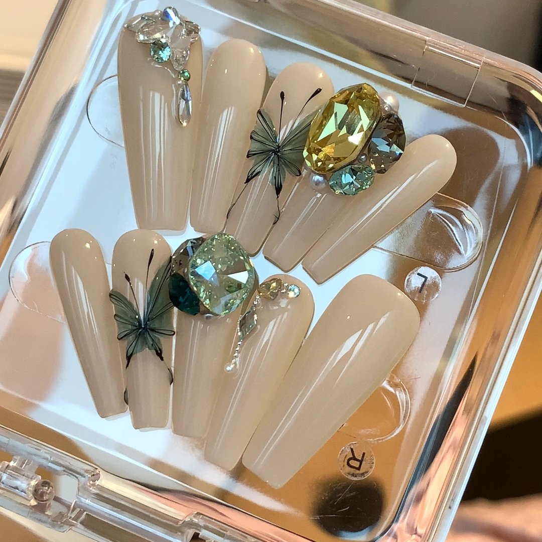 【Molin美甲】蝴蝶之梦 2025温柔款纯手工原创施华洛华子穿戴甲