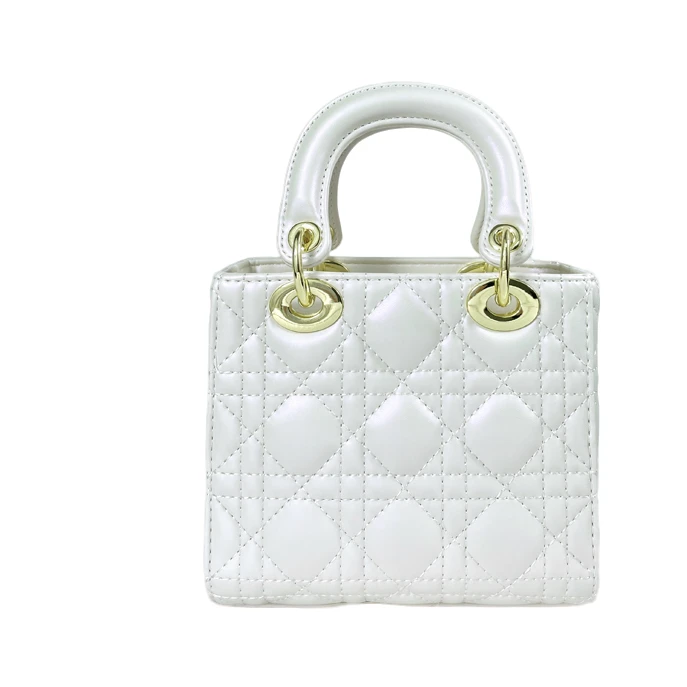 A154 FAND 小号高级质感手提斜挎包【珠光白-三格】