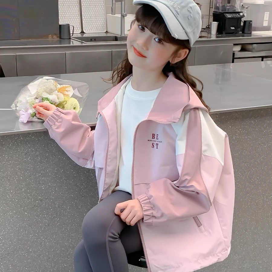 女童冲锋衣春秋款2025新款洋气童装小女孩薄上衣外穿儿童外套春装