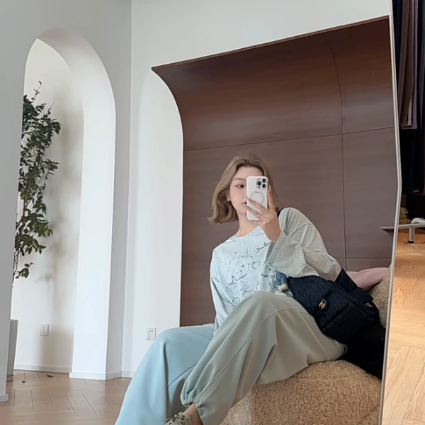 【瘦瘦】彩虹方糖-春秋五色纯色抽绳显瘦百搭束脚长裤S01227