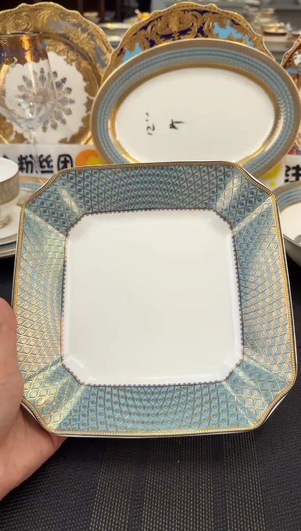 瓷片8英寸方形菜盘 1个