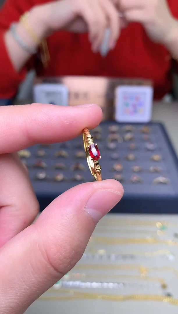 【闪购商品】红宝石戒指银S925镶嵌戒指