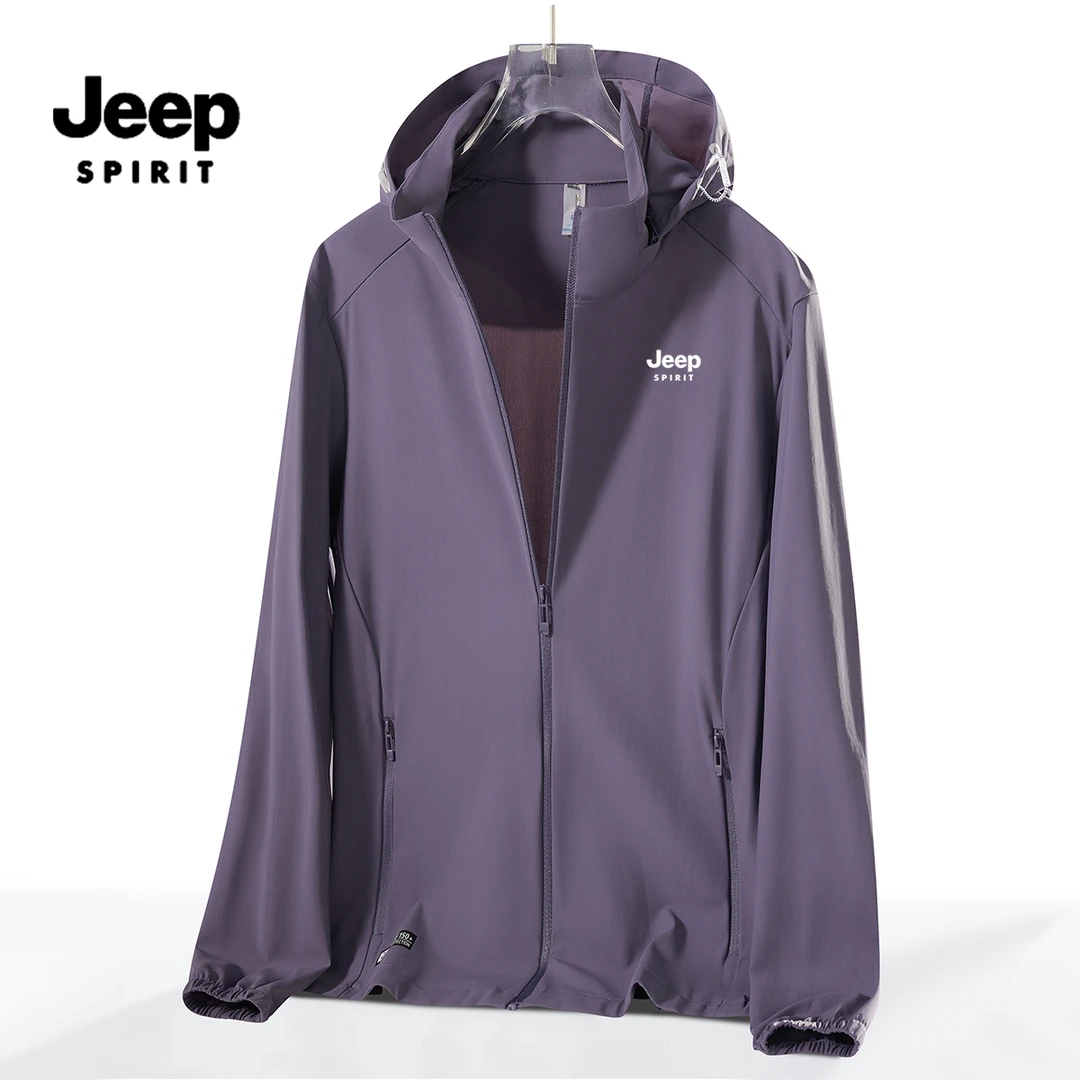 JEEPSPIRIT吉普夏季冰钛原纱防晒外套户外透气防晒衣钓鱼服