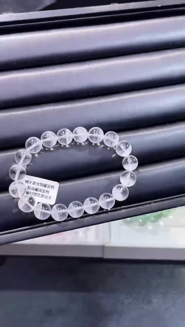 水晶手串未镶嵌聚宝盆白幽灵10mm/多样性发一