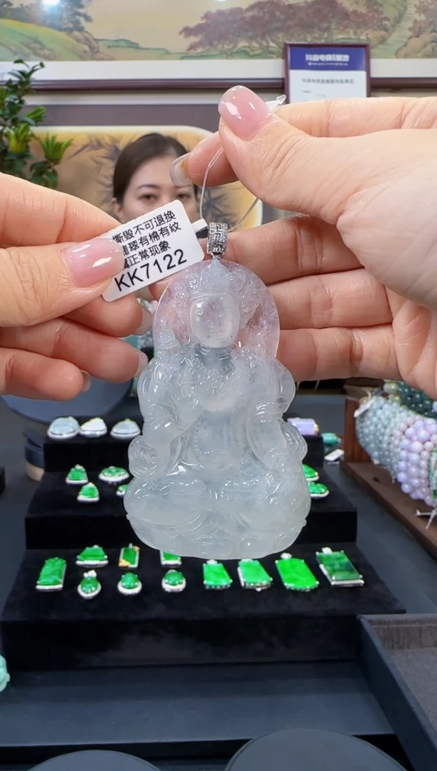 颈饰18K金镶嵌翡翠KK7122度母