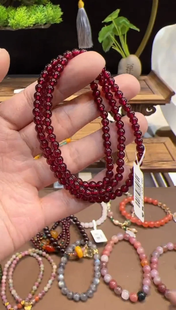 【闪购商品】石榴石手链未镶嵌手饰@@